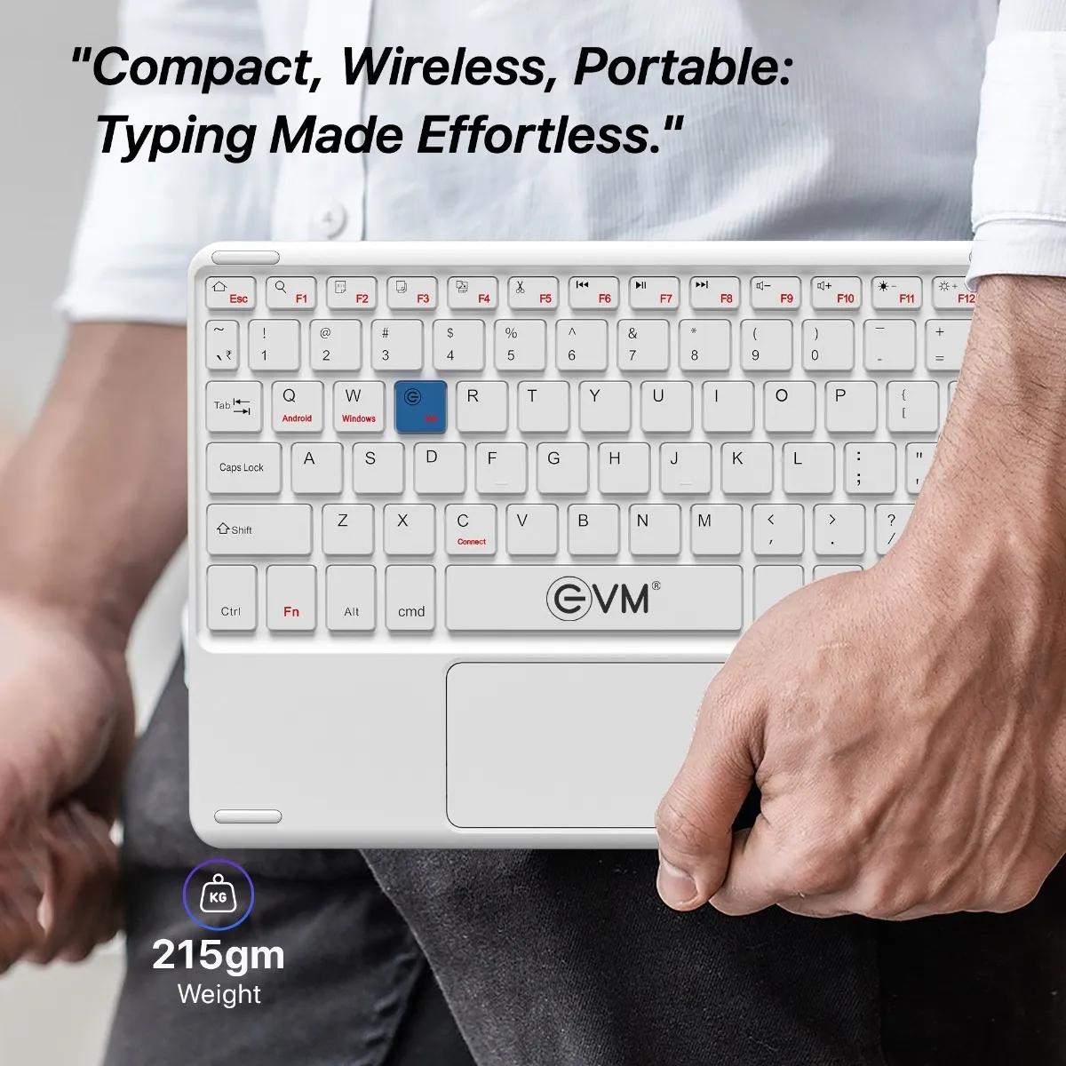 EVM Wireless Bluetooth Keyboard With Touchpad Enair WLK-009-W view 4
